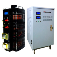 SUNTEK 20000ВА (80А, 0-300В) + SUNTEK ЭМ 20000 ВА - комплект автотрансформатора ЛАТР однофазного и электромеханического стабилизатора напряжения