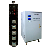 SUNTEK 30000ВА (120А, 0-300В) + SUNTEK ЭМ 30000 ВА - комплект однофазного автотрансформатора ЛАТР и электромеханического стабилизатора напряжения