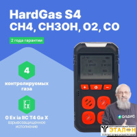 HardGas S4 (CH4, CH3OH, O2, CO) Газоанализатор портативный многоканальный