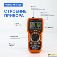 VERDO MH6106 Мультиметр портативный 0,5%, 6000 отсчетов