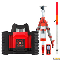 Комплект: ротационный нивелир RGK SP-312 с калибровкой + элевационный штатив RGK SH-170 + рейка RGK LR-2 + дальномер RGK DL100