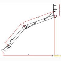 Alsident 100-9065-3-5. Дымоприемник 3-х секционный белый потолочный (без раструба)
