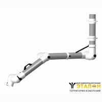 Alsident 100-4540-2-7-5. Дымоприемник 3-х секционный настенный белый (без раструба)