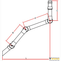 Alsident 75-3590-3-5. Дымоприемник 3-секционный белый потолочный (без раструба)