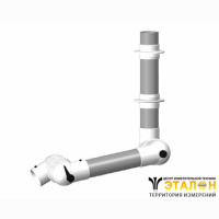 Alsident 100-55-2-5. Дымоприемник 2-х секционный белый настенный (без раструба)