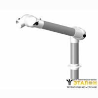 Alsident 75-55-1-5. Дымоприемник 2-секционный белый настольный (без раструба)