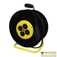 SUNTEK КГ (ГОСТ) 3х2,5 черный 50м - удлинитель на пластиковой катушке 4-местный