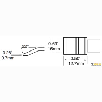 Metcal PTC-7BL1316R (замена PTTC-705). Паяльное жало для CV/MX-PTZ шпатель изогнутый 15.75 &times; 12.7 мм