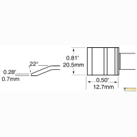 Metcal PTC-8BL1321R. Паяльное жало для CV/MX-PTZ шпатель изогнутый 20.6 &times; 12.7 мм