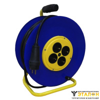 SUNTEK КГ 3х1,5 черный 50м - удлинитель на металлической катушке 4-местный