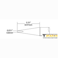 Metcal UFT-7CH9008S. Паяльное жало для CV-UFT клин 0.8 &times; 9 мм (комплект)