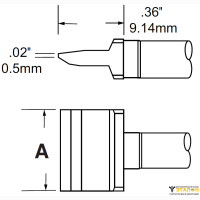 Metcal RCP-BL2. Паяльное жало для MFR лезвие 16 мм