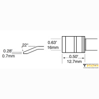 Metcal PTTC-705. Паяльное жало для MX-PTZ (комплект) шпатель изогнутый 16 &times; 12.7 мм