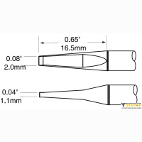 Metcal PTC-7CH1720A (замена PTTC-703). Паяльное жало для CV/MX-PTZ шпатель 2.0 &times; 16.5 мм