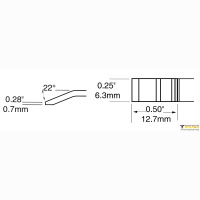 Metcal PTC-6BL1306R (замена PTTC-604). Паяльное жало для CV/MX-PTZ шпатель изогнутый 6.35 × 12.7 мм
