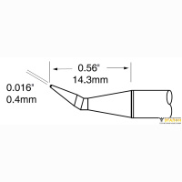 Metcal PTC-8CN1404A. Паяльное жало для CV/MX-PTZ конус изогнутый 30&deg; 0.4 &times; 14.3 мм
