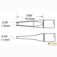 Metcal PTTC-802. Паяльное жало для MX-PTZ (комплект) шпатель узкий 1.3 &times; 16.5 мм