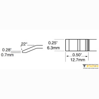 Metcal PTTC-604. Паяльное жало для MX-PTZ (комплект) шпатель изогнутый 6.35 &times; 12.7 мм
