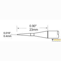Metcal PTTC-701. Паяльное жало для MX-PTZ (комплект) конус 0.4 &times; 19 мм