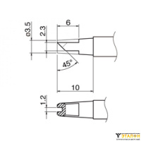 T12-1612 - паяльная сменная композитная головка для станций HAKKO FX-950/FX-951/FX-952/FM-203