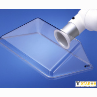 Alsident 1-754232-5. Раструб дымоприемника прозрачный 420&times;320 мм, белый фланец