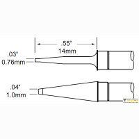 Metcal TCP-BLP1. Паяльное жало для MFR-H4 шпатель 1.0 &times; 14 мм (пара)