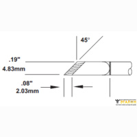 Metcal SMTC-5161. Паяльное жало для MX ножевидное заточка 2 мм 4.8 &times; 16.51 мм