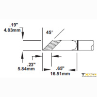 Metcal SMTC-5173. Паяльное жало для MX ножевидное заточка 6 мм 4.8 &times; 16.51 мм