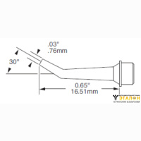 Metcal SMTC-0171. Паяльное жало для MX конический изогнутый 0.76 мм