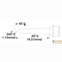 Metcal SMTC-5174. Паяльное жало для MX миниволна 1.14 &times; 16.51 мм