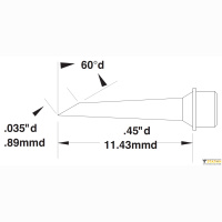 Metcal SMC-5HF6009S (замена SMTC-5175). Паяльное жало для СV/MX миниволна 0.89 &times; 11.43 мм