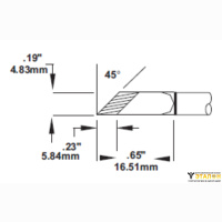 Metcal SMTC-8173. Паяльное жало для MX ножевидное заточка 6 мм 4.8 &times; 16.51 мм