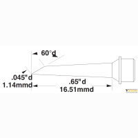 Metcal SMC-8HF6015S (замена SMTC-8167V1). Паяльное жало для СV/MX миниволна 1.5 &times; 16.51 мм