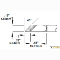 Metcal SMTC-1173. Паяльное жало для MX ножевидное заточка 6 мм 4.8 &times; 16.51 мм