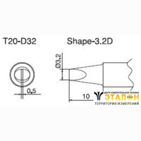 T20-D32 - паяльная сменная композитная головка для станций FX-838