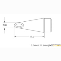 Картридж-наконечник для MX, миниволна с углублением 2мм