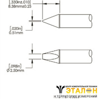 Metcal HCV-7CH0025S (замена HTC-7CH0025S). Паяльное жало для СV/MX-HTD клин 2.8 &times; 8.0 мм
