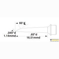 Metcal SMTC-1174. Паяльное жало для MX миниволна 1.14 &times; 16.51 мм