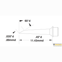 Metcal SMTC-1175. Паяльное жало для MX миниволна 0.89 &times; 11.43 мм