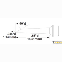 Metcal SMTC-8174. Паяльное жало для MX миниволна114 мм &times; 16.51 мм