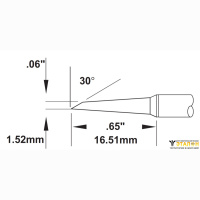 Metcal SMTC-0167. Паяльное жало для MX миниволна 1.5 &times; 16.51 мм