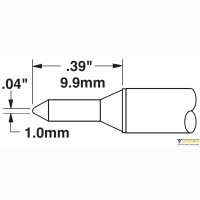 Metcal CVC-8CN0010S (замена STTC-831V1). Паяльное жало для СV/MX конус тонкий 1.0 &times; 9.9 мм