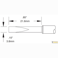 Metcal CVC-5CH2238A (замена STTC-520). Паяльное жало для СV/MX клин 12° 3.8 × 21.6 мм