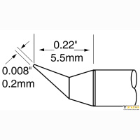 Metcal UFC-7CN5502R. Паяльное жало для CV-UF конус изогнутый 0.2 × 5.6 мм