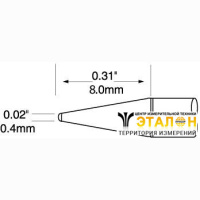 Metcal UFC-6CN8004S. Паяльное жало для CV-UF конус удлиненный 0.4 &times; 8.0 мм