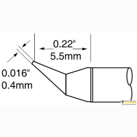 Metcal UFC-6CN5504R. Паяльное жало для CV-UF конус изогнутый 0.4 &times; 5.6 мм