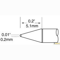 Metcal UFC-6CN5102S. Паяльное жало для CV-UF конус 0.2 × 5.1 мм