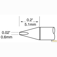 Metcal UFC-6CH5106S. Паяльное жало для CV-UF клин 0.6 &times; 5.1 мм
