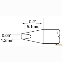 Metcal UFTC-7CH12. Паяльное жало для MX-UF клин 1.2 &times; 5.0 мм