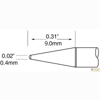 Metcal UFTC-7CNL04. Паяльное жало для MX-UF конус удлиненный 0.4 &times; 9.0 мм